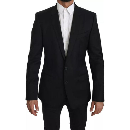 Dolce & Gabbana Black Slim Jacket Coat MARTINI Blazer Dolce & Gabbana