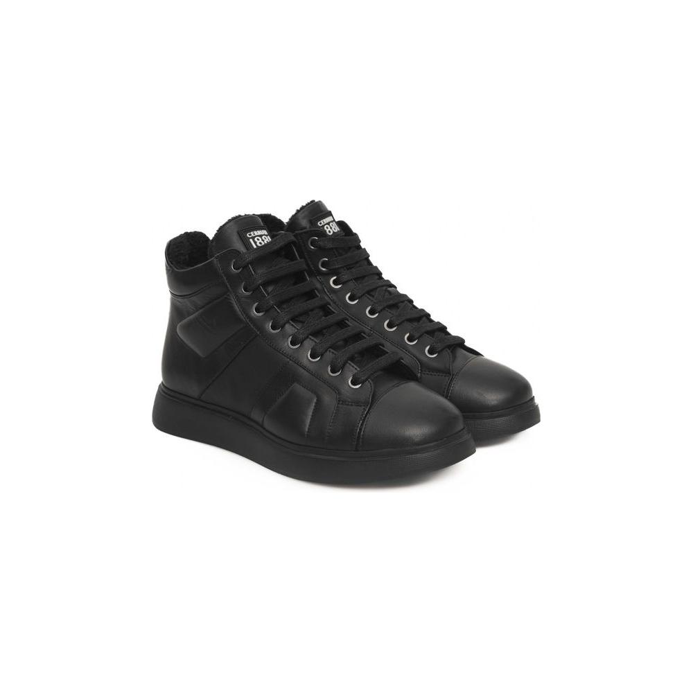 Cerruti 1881 Black Leather Women Sneaker Cerruti 1881