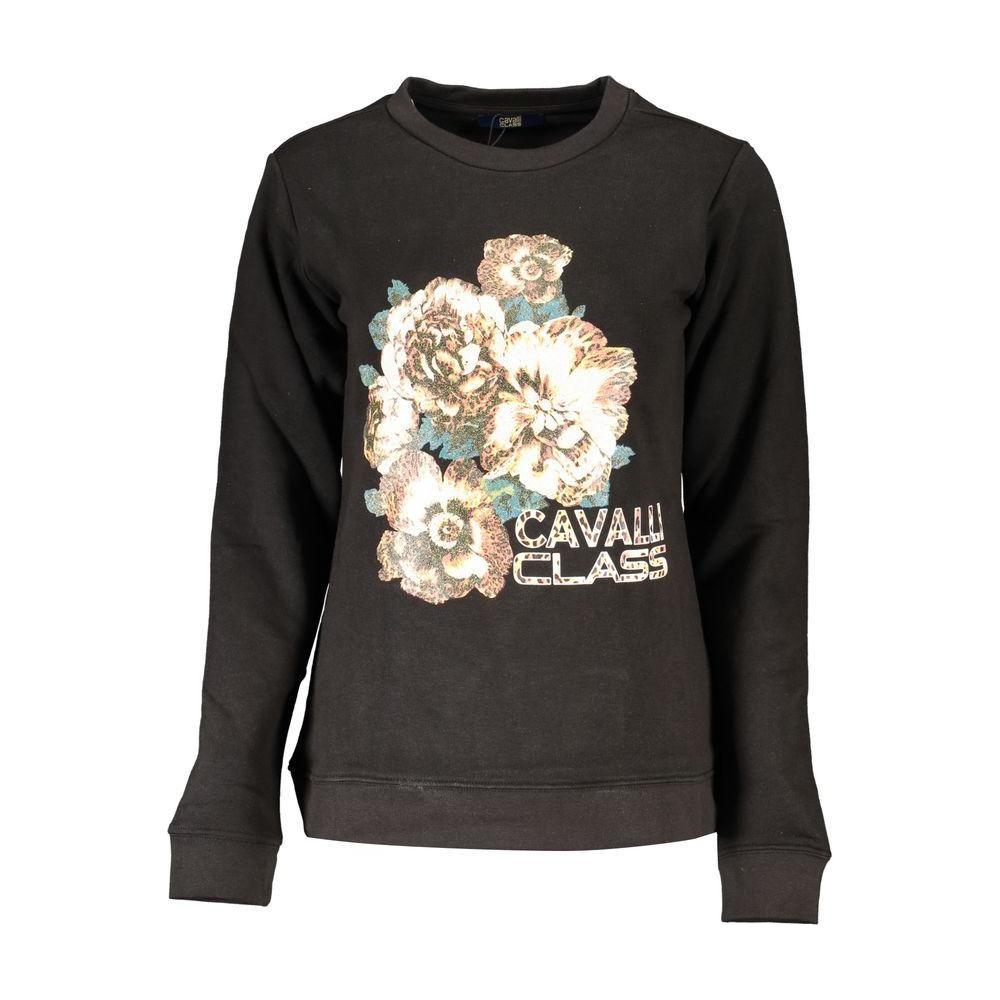 Cavalli Class Black Cotton Sweater Cavalli Class