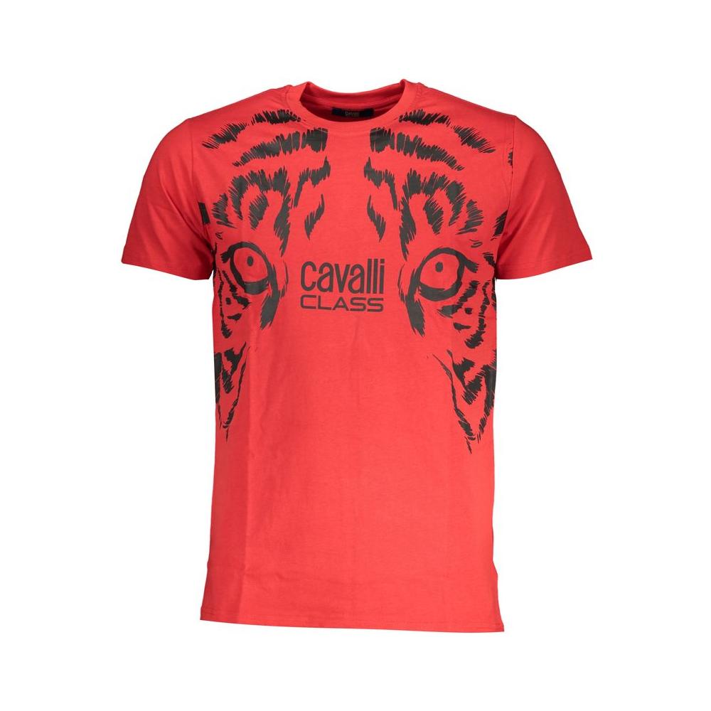 Cavalli Class Red Cotton T-Shirt Cavalli Class