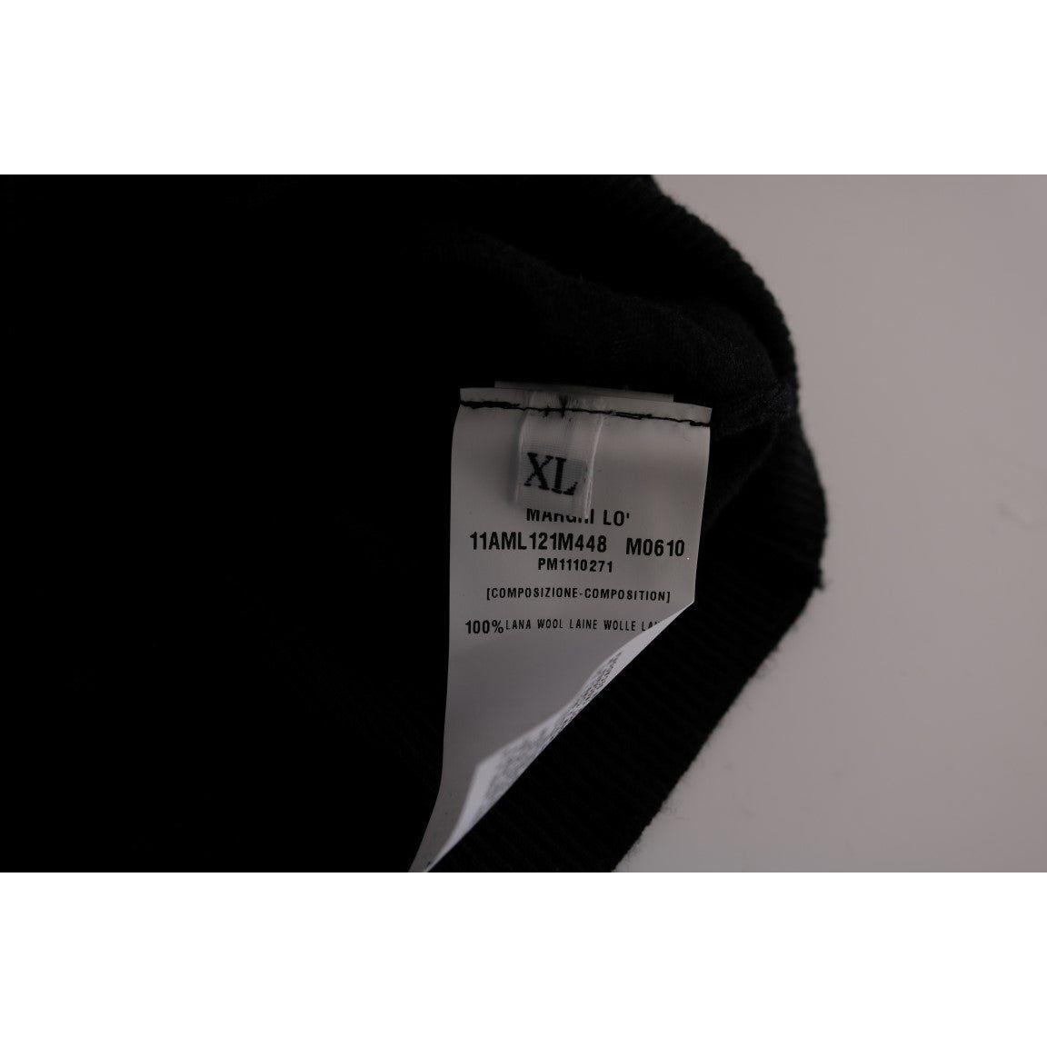 MARGHI LO' Elegant Black Wool Cardigan Sweater MARGHI LO'