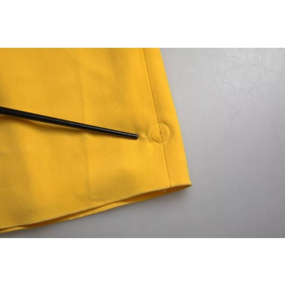 Dolce & Gabbana Yellow One Shoulder Side Slit Midi Dress