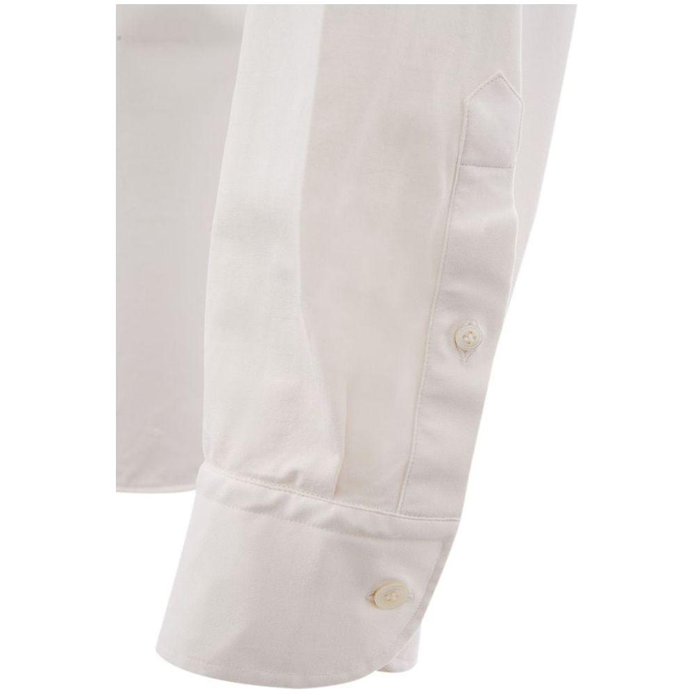 Lardini Elegant White Cotton Men's Shirt Lardini