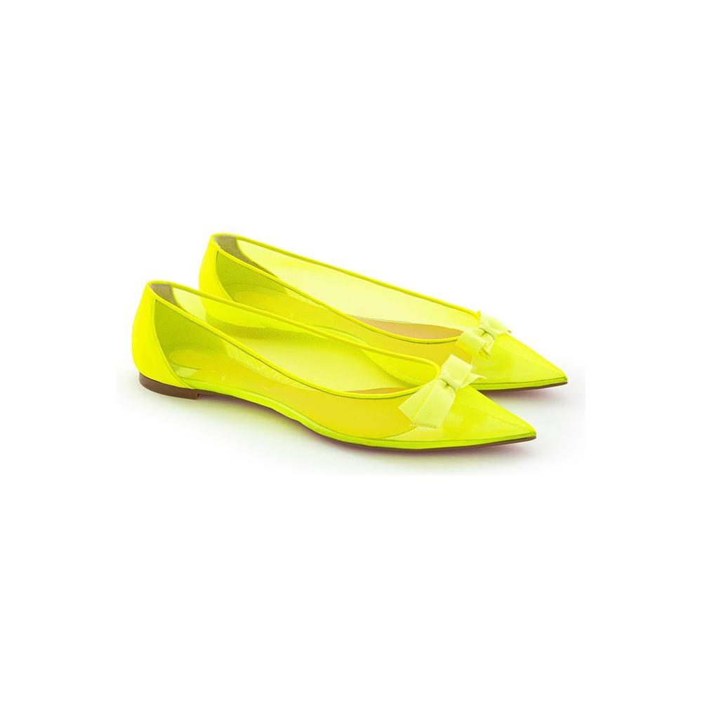 Christian Louboutin Sunshine Yellow Mesh Flat Elegance Christian Louboutin