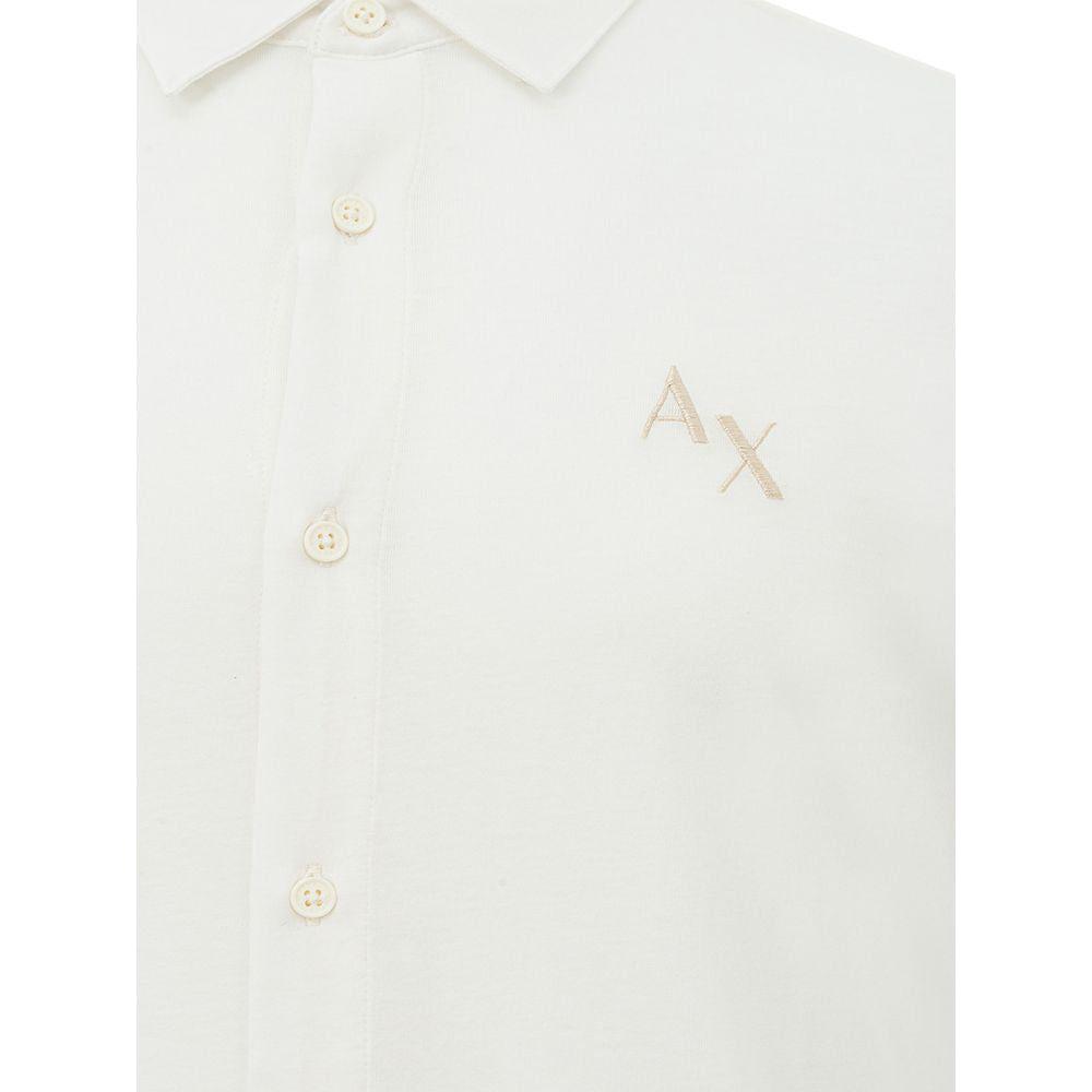 Armani Exchange Elegant White Organic Cotton Shirt Armani Exchange