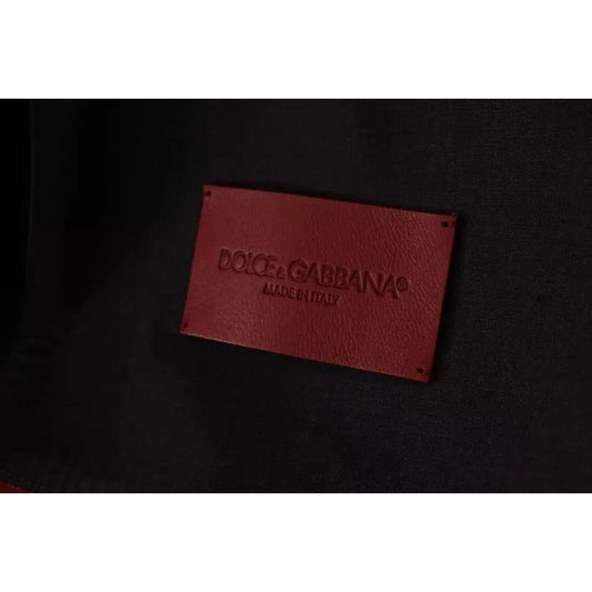 Dolce & Gabbana Red Double Breasted Leather Coat Jacket Dolce & Gabbana