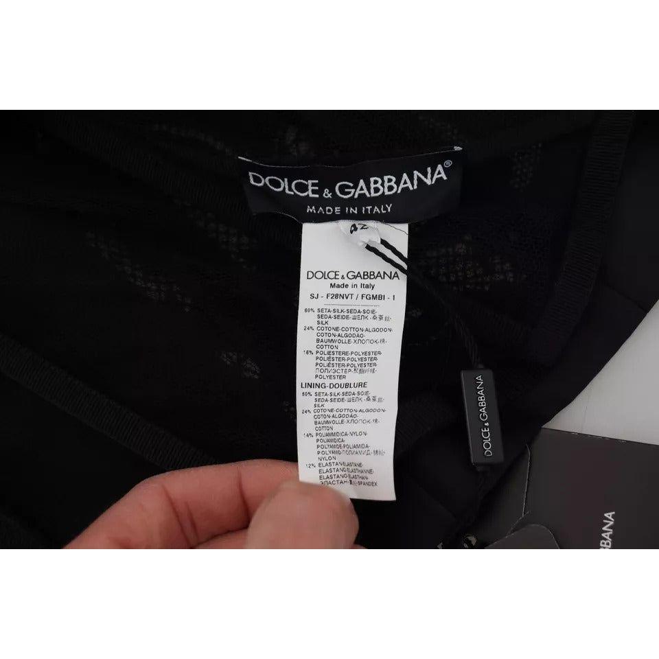 سترة من الحرير الأورجانزا الشفافة من دولتشي آند غابانا باللون الأسود