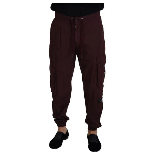 Dolce & Gabbana Bordeaux Cargo Jogger Trouser Cotton Pants Dolce & Gabbana