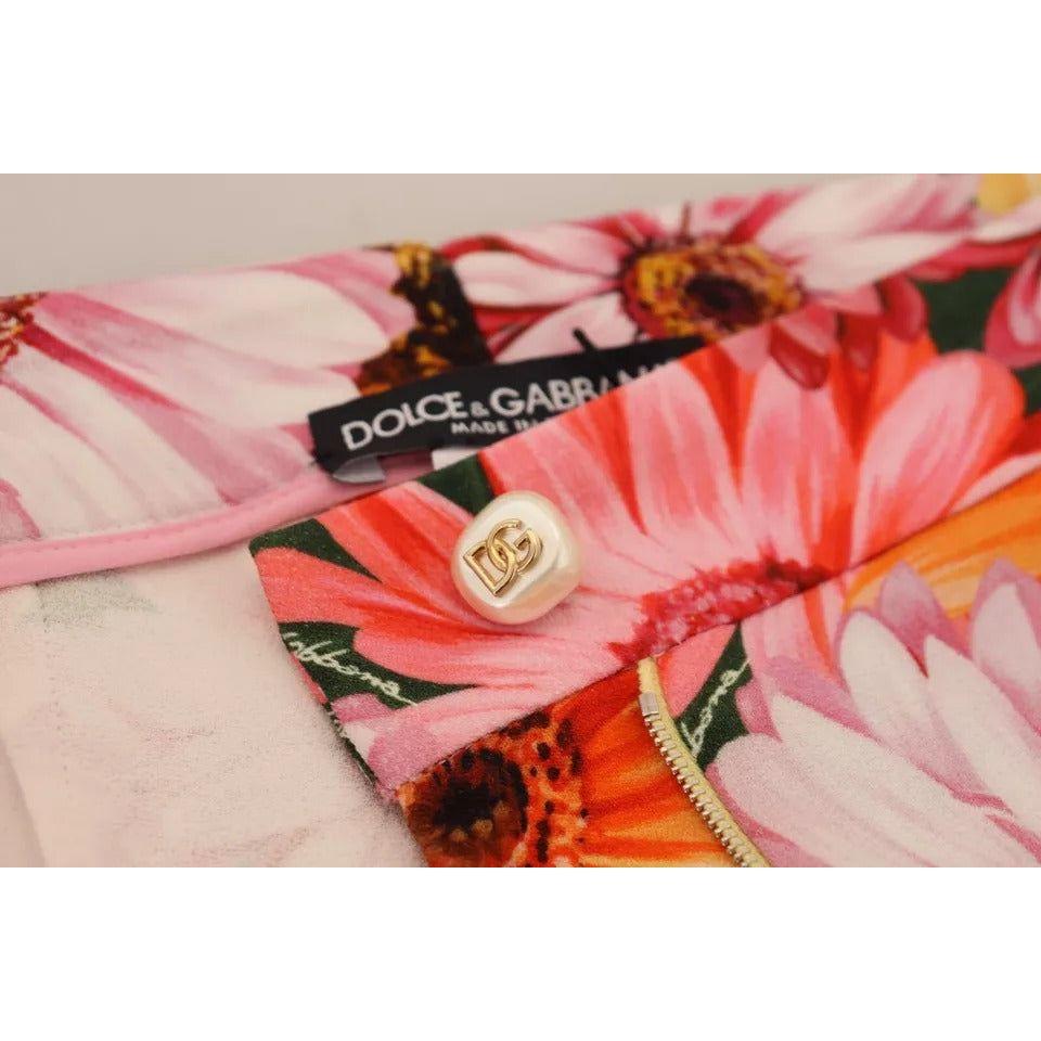 Dolce & Gabbana Multicolor Floral High Waist Cropped Pants Dolce & Gabbana