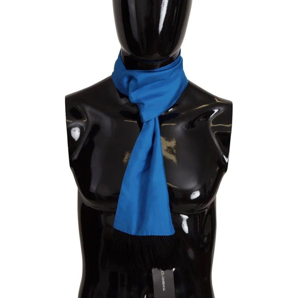 Dolce & Gabbana Royal Blue Scarf Neck Wrap Shawl Silk Scarf Dolce & Gabbana