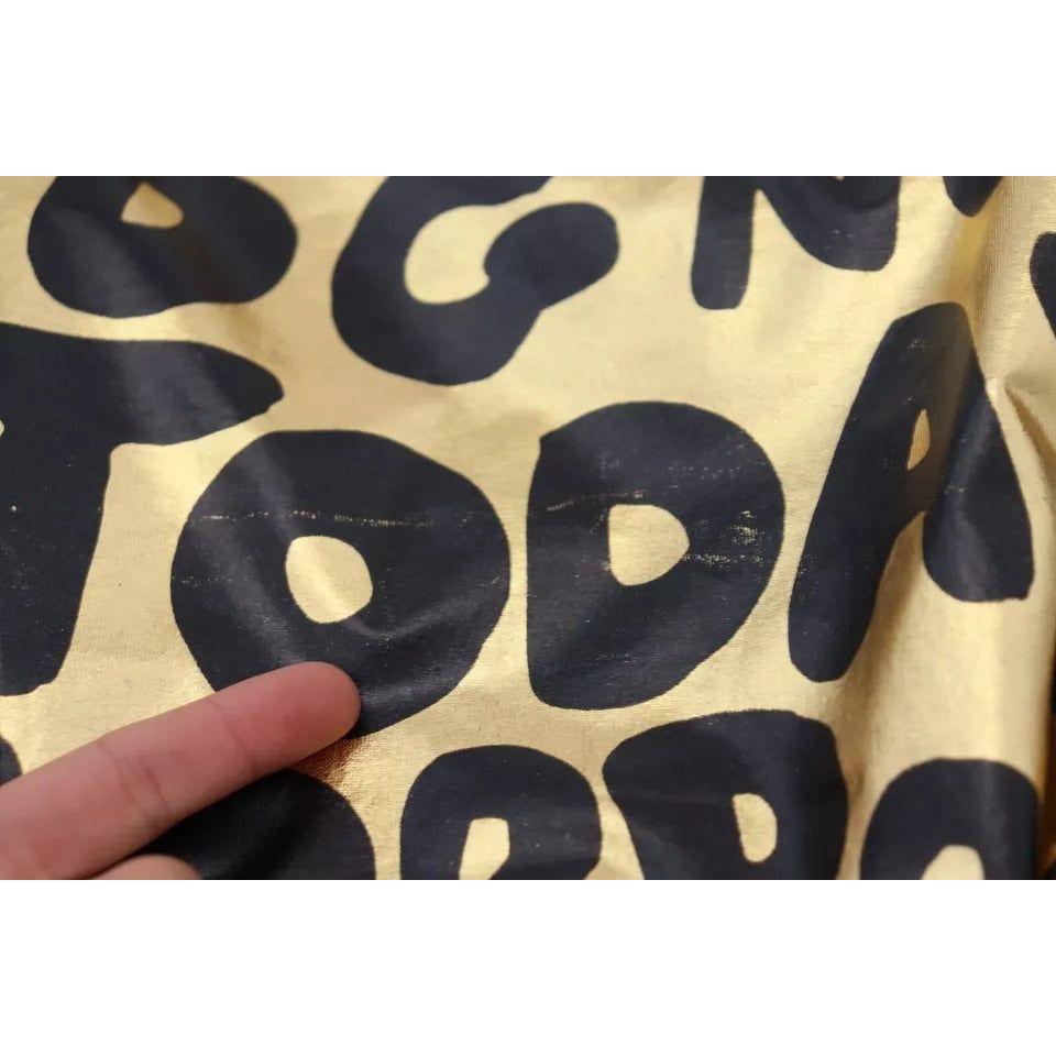 Dolce & Gabbana Gold Logo Print Turtleneck Pullover Sweater