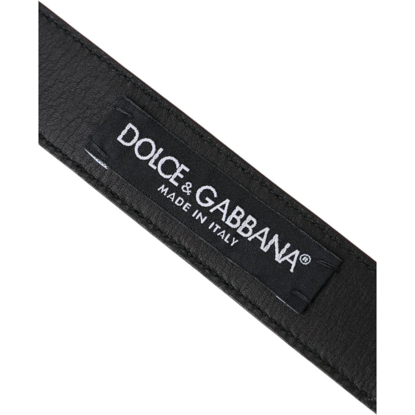 Dolce & Gabbana Brown Leather Silver Metal Buckle Belt Men Dolce & Gabbana