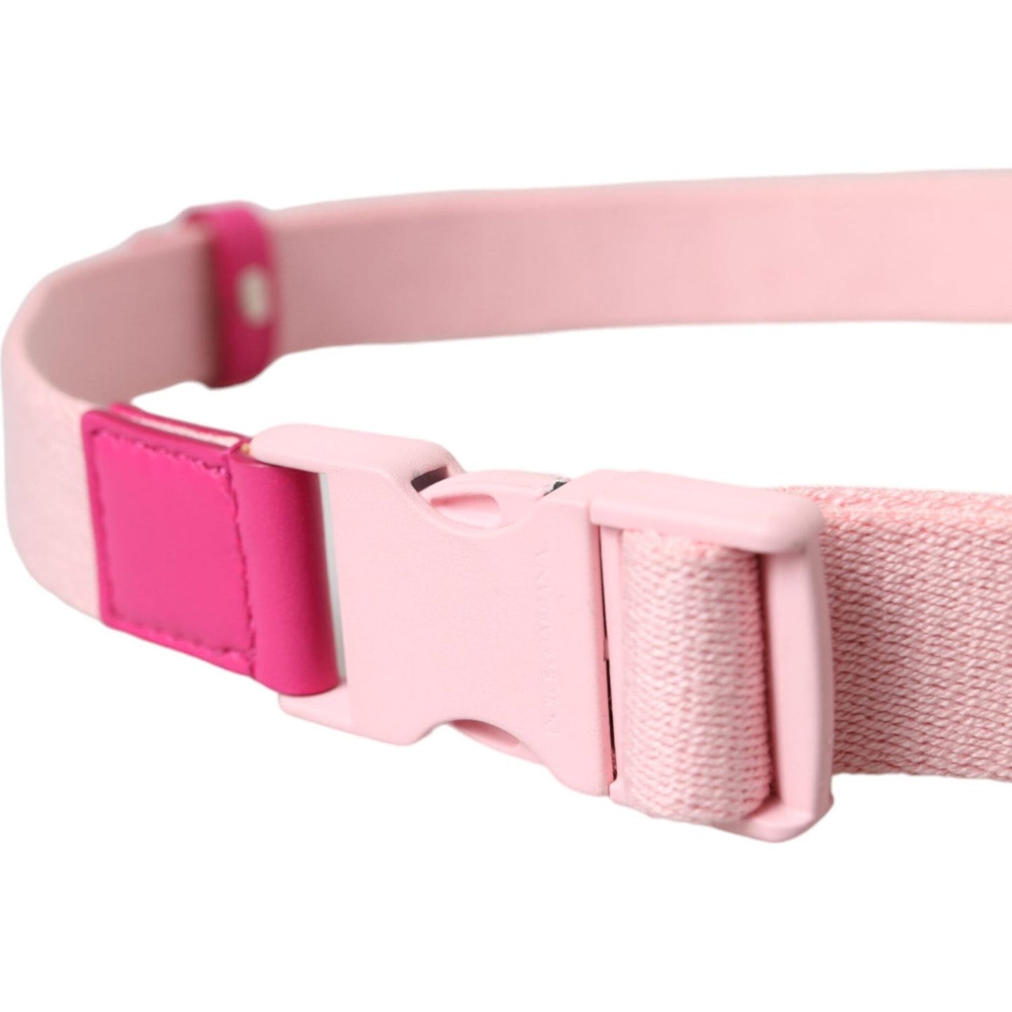Dolce & Gabbana Pink Canvas Stretch Plastic Buckle Women Belt