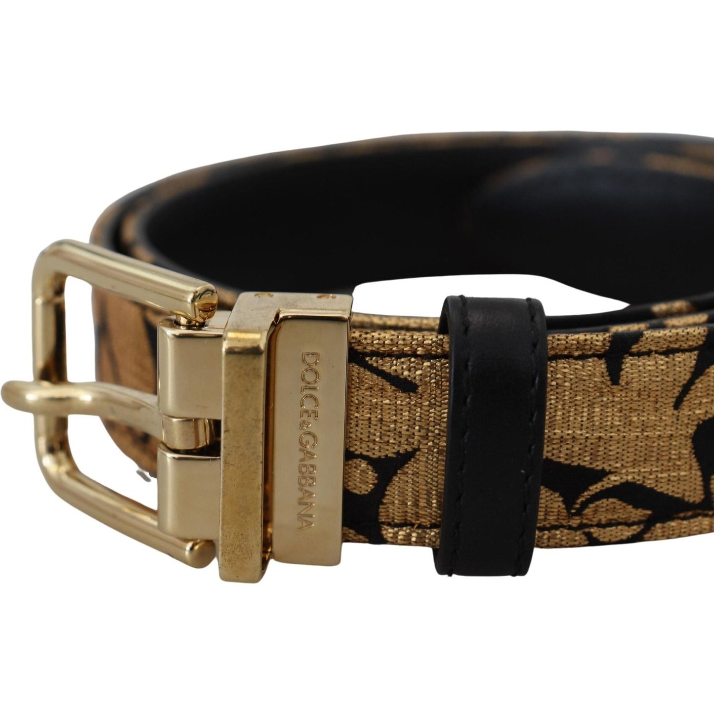 Dolce & Gabbana Multicolor Jacquard Leather Logo Buckle Belt Dolce & Gabbana