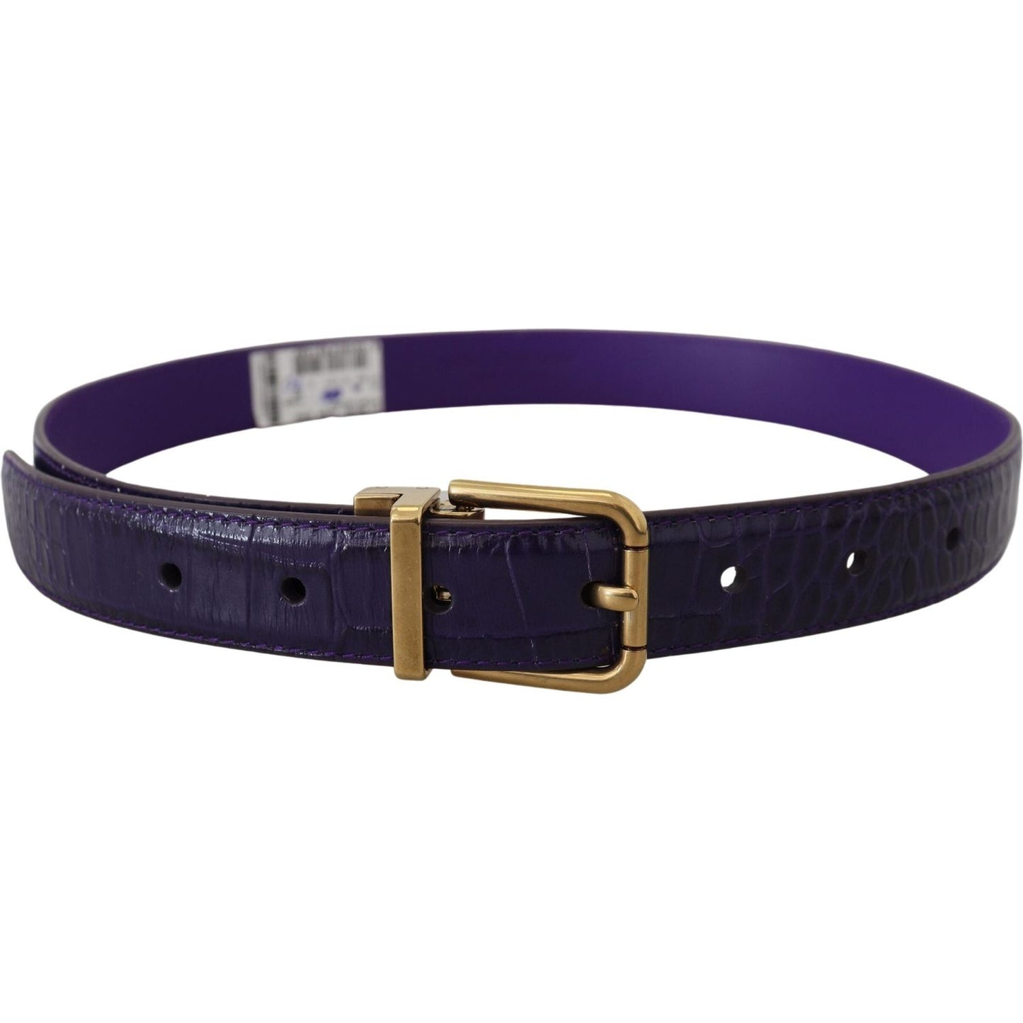 Dolce & Gabbana Purple Exotic Leather Gold Metal Buckle Belt Dolce & Gabbana