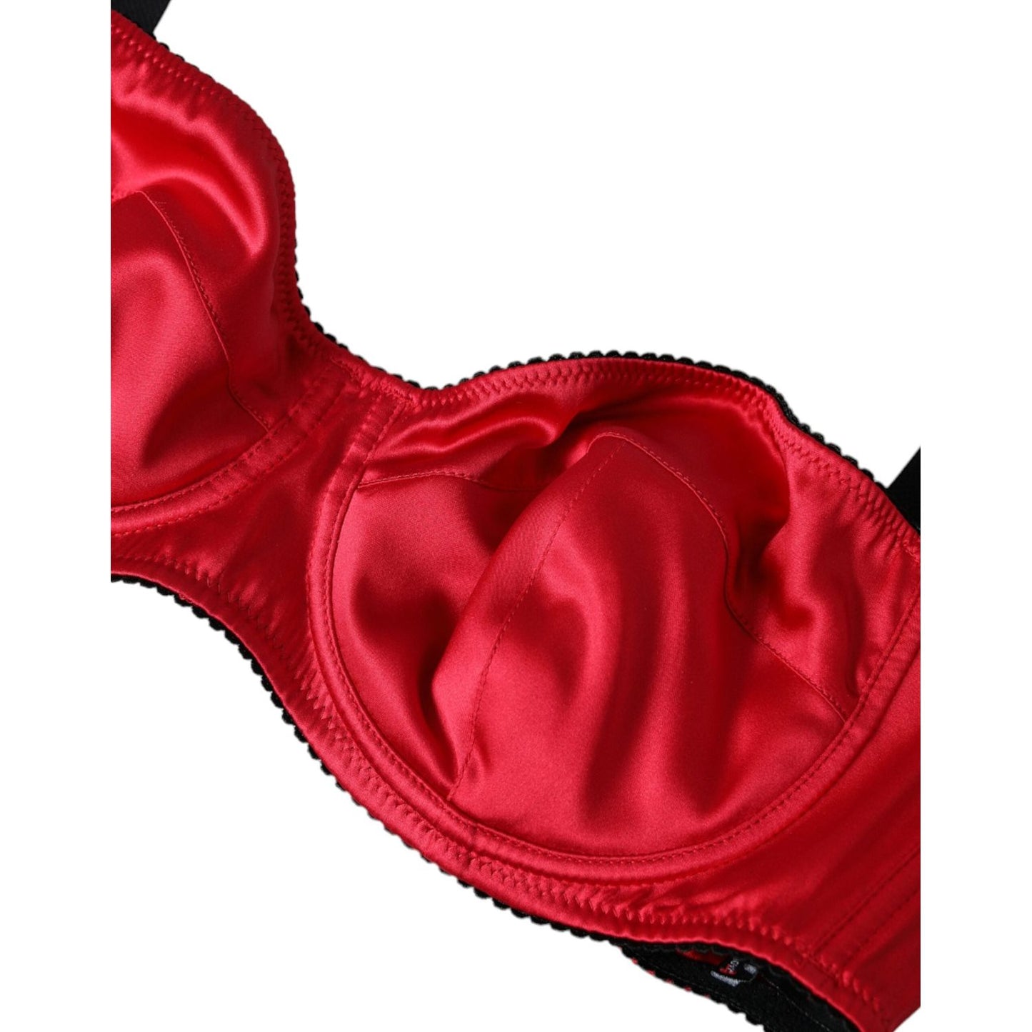 Dolce & Gabbana Bordeaux Silk Stretch Balconcino Bra Underwear Dolce & Gabbana