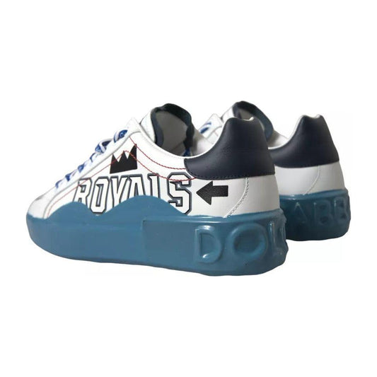 Dolce & Gabbana Blue White Printed Portofino Melt Sneakers Shoes Dolce & Gabbana