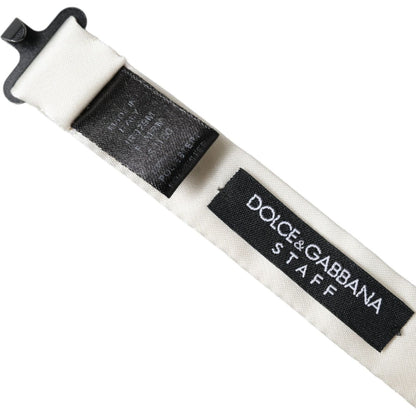 Dolce & Gabbana White Black Polka Dot Polyester Bow Tie Men