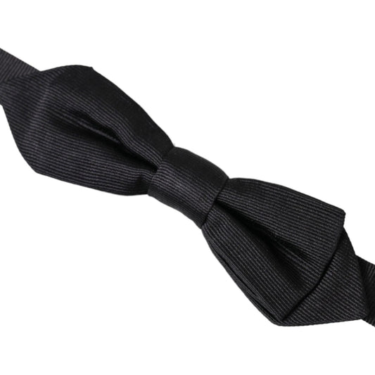 Dolce & Gabbana Black Silk Adjustable Neck Men Bow Tie Dolce & Gabbana