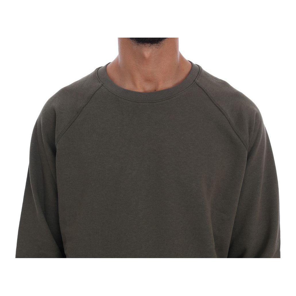 Daniele Alessandrini Stunning Green Crewneck Cotton Sweater Daniele Alessandrini