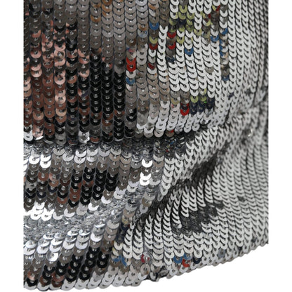 Dolce & Gabbana Silver Sequined Nylon Bucket Hat Men