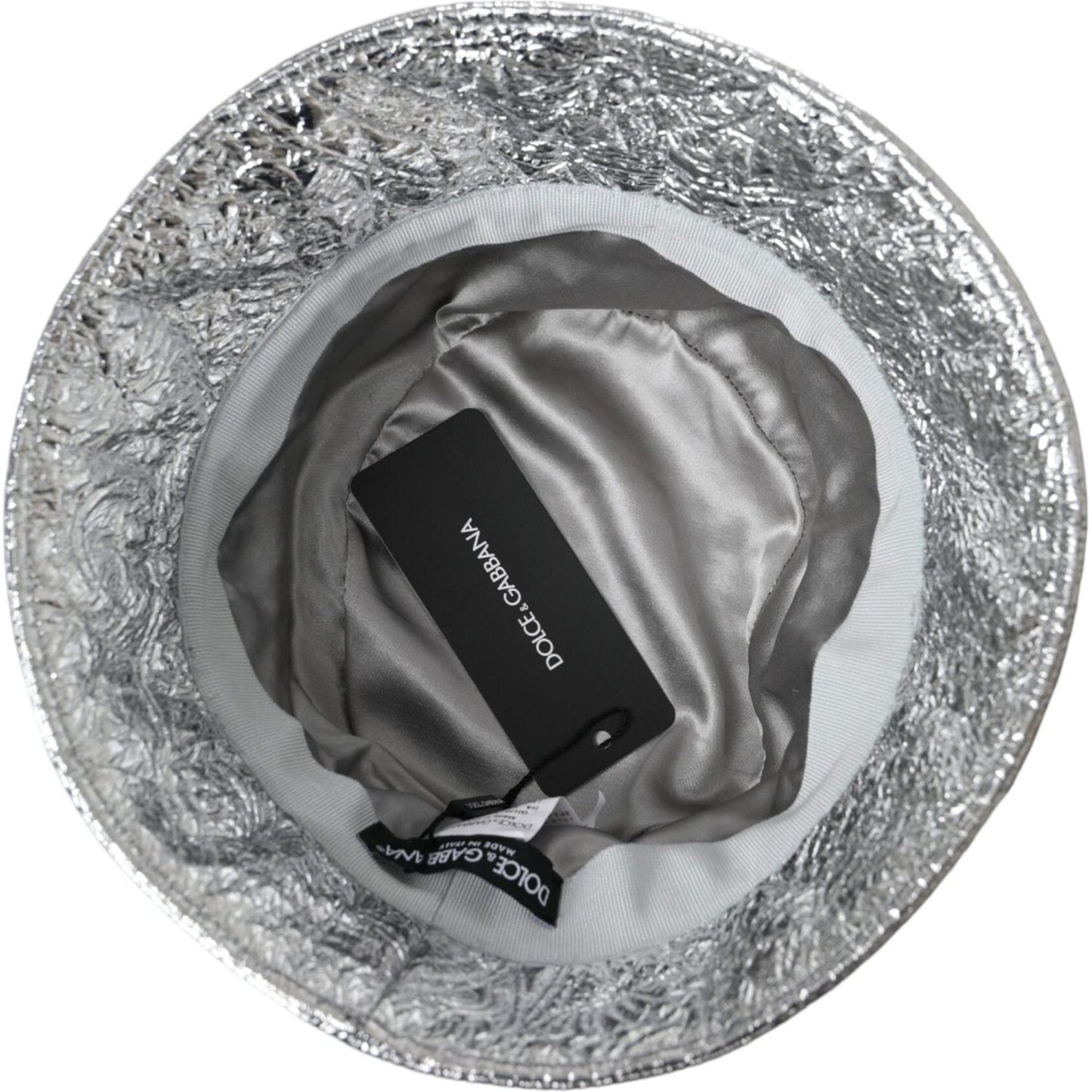 Dolce & Gabbana Metallic Silver Polyester Bucket Hat Men Dolce & Gabbana