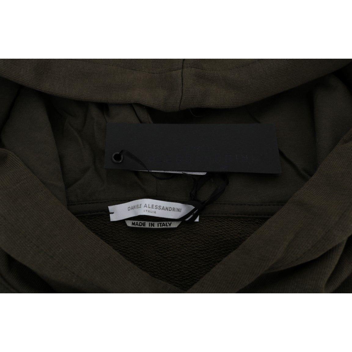 优雅绿色棉质连帽毛衣