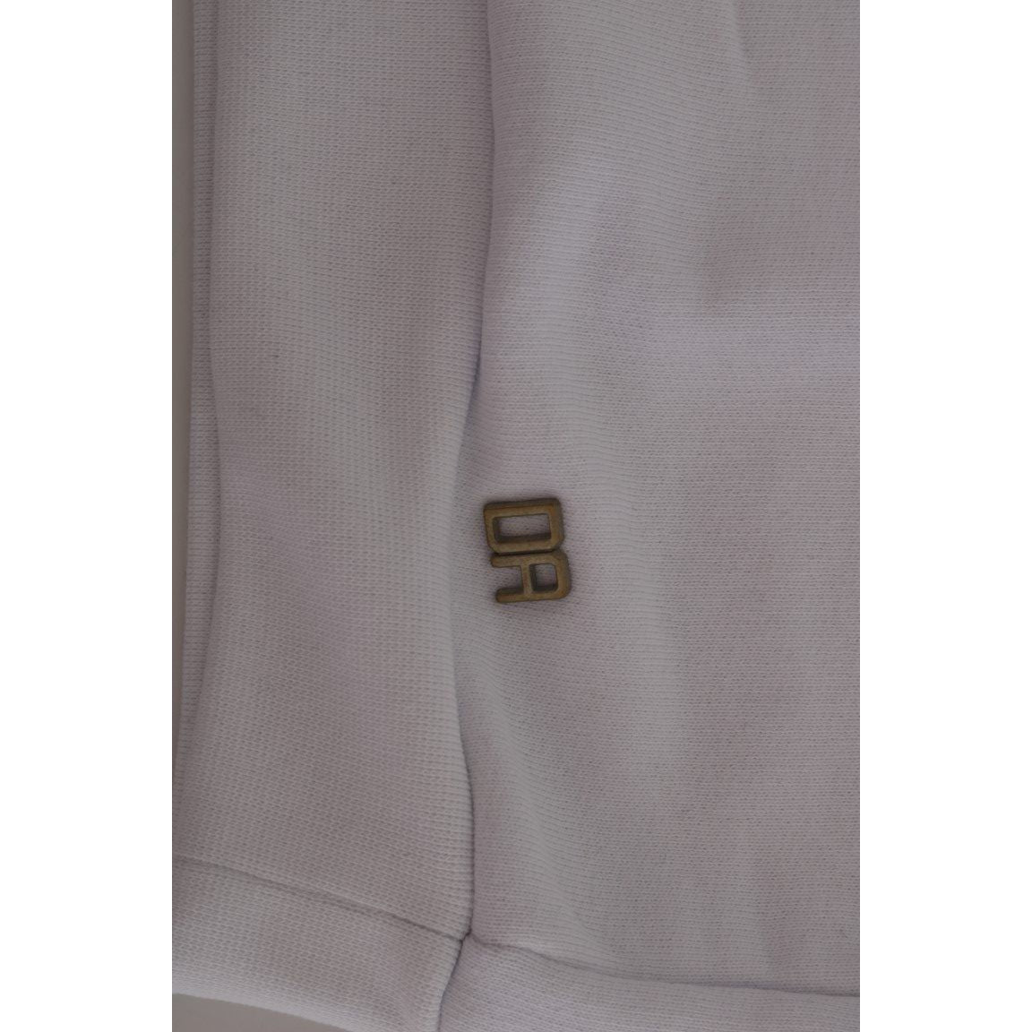 Daniele Alessandrini Elegant White Cotton Hooded Sweater Daniele Alessandrini