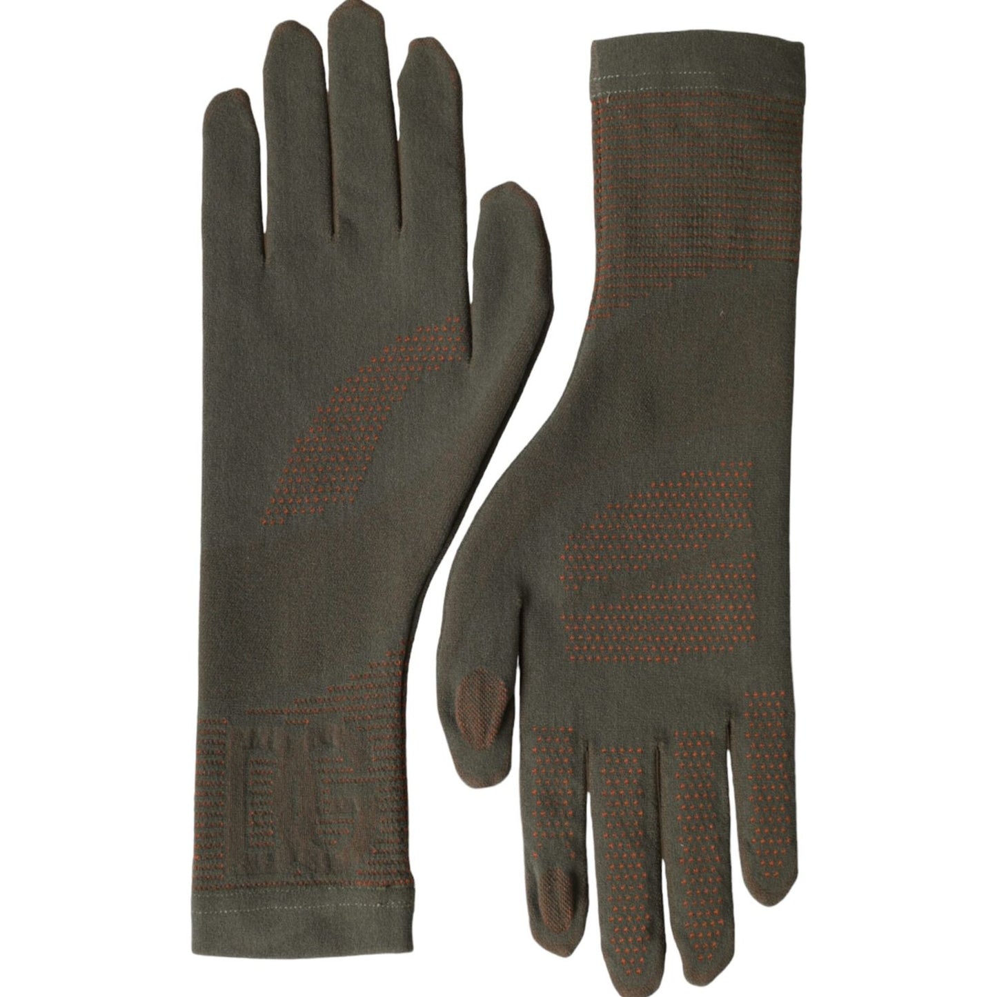 Dolce & Gabbana Brown Cotton Stretch Wrist Length Gloves
