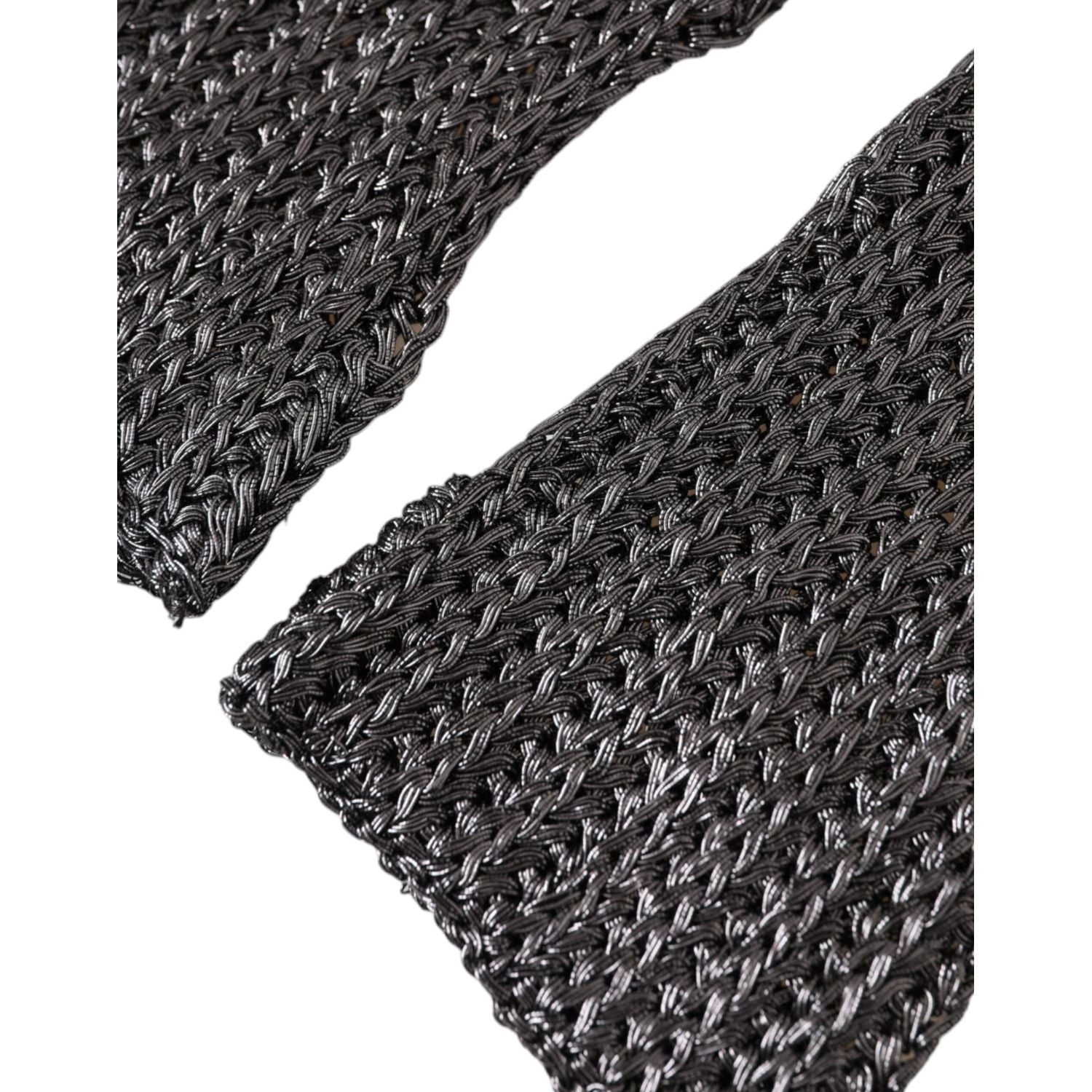 قفازات دولتشي آند غابانا رمادية اللون محبوكة بدون أصابع