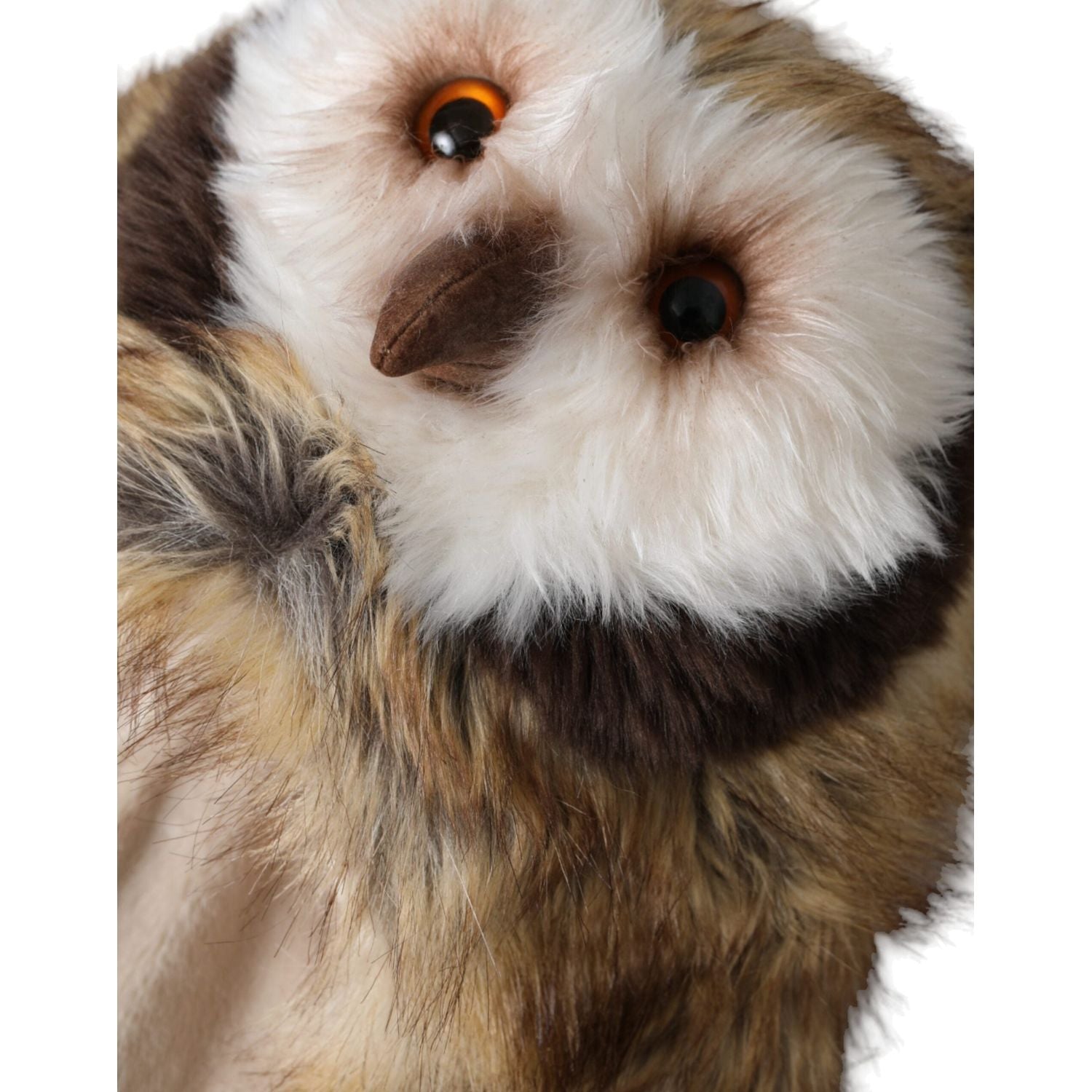 قبعة دولتشي آند غابانا ذات الرأس الكامل من الفرو الصناعي على شكل بومة بنية اللون