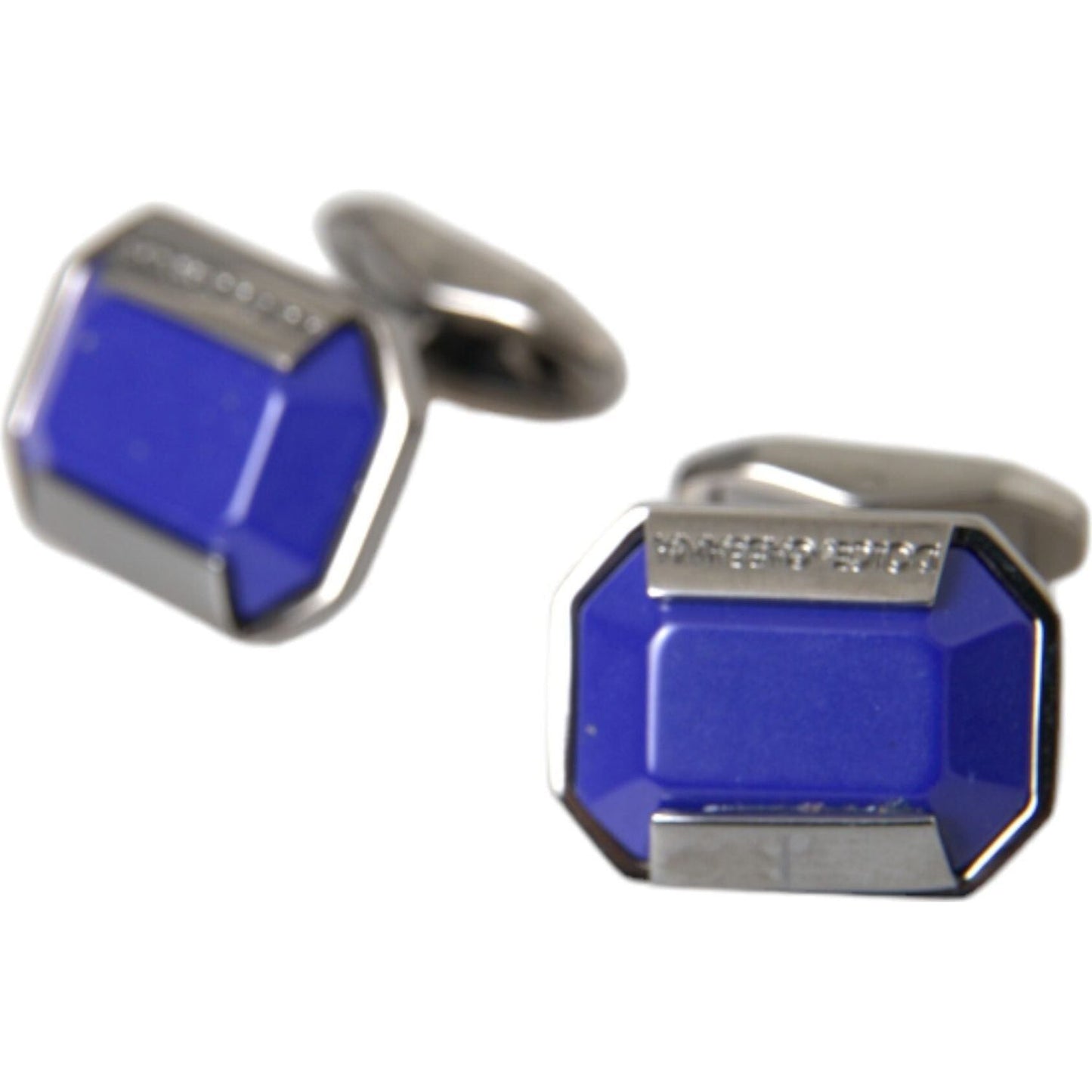 Dolce & Gabbana Silver Plated Brass Pin Crystal Cufflinks Dolce & Gabbana