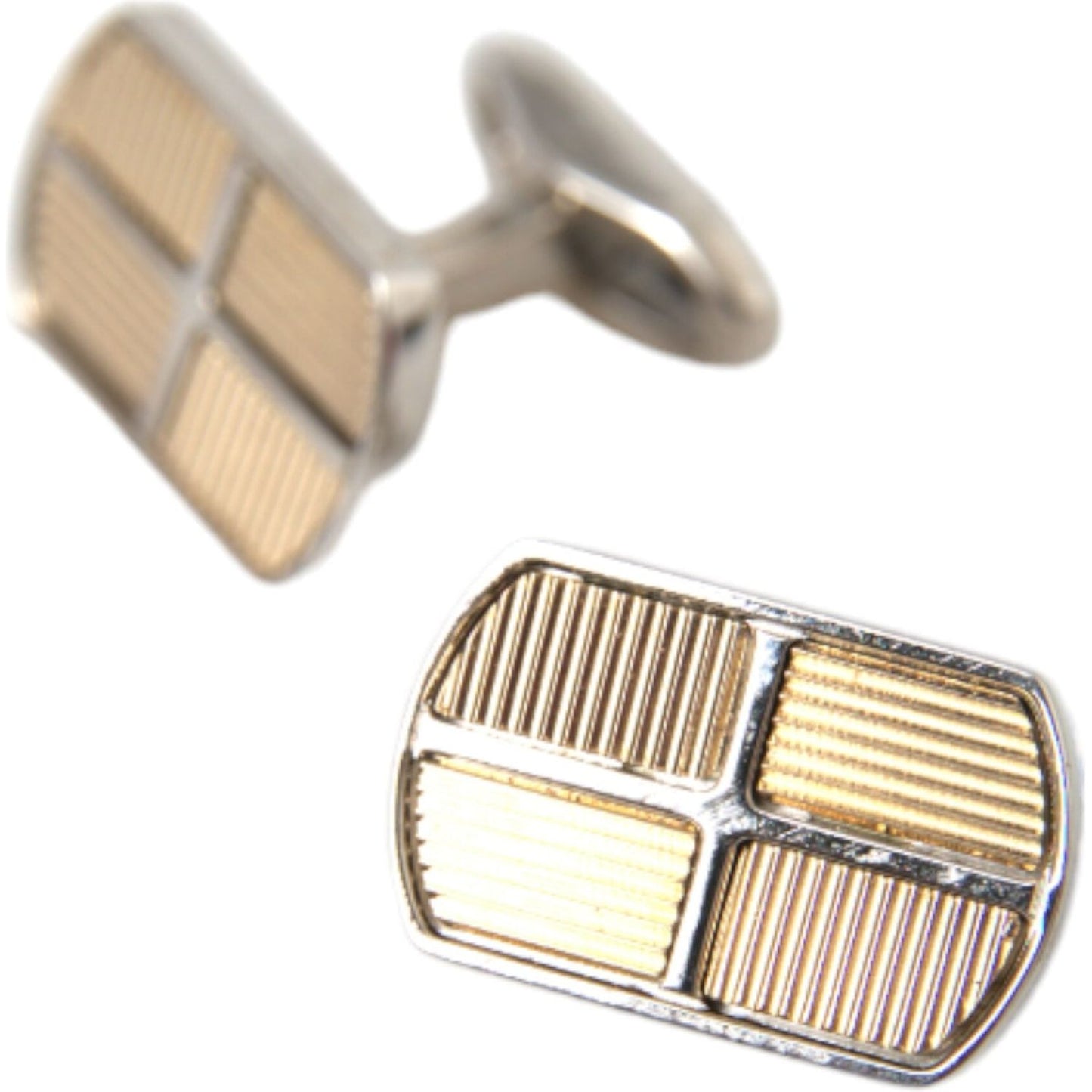 Dolce & Gabbana Silver Gold Plated Metal Brass Pin Cufflinks
