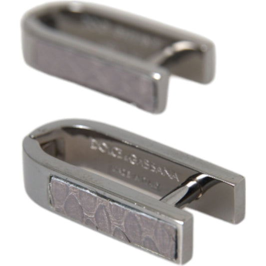 Dolce & Gabbana Silver Plated Metal Brass Pin Men Cufflinks Dolce & Gabbana