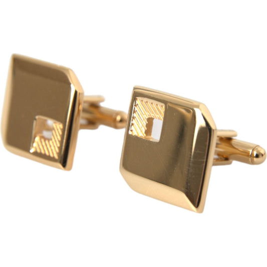 Dolce & Gabbana Gold Plated Metal Brass Square Pin Cufflinks Dolce & Gabbana