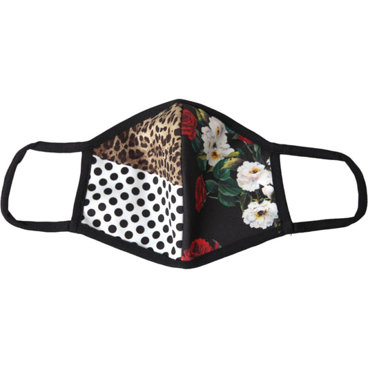 Dolce & Gabbana Multicolor Leopard Floral Elastic Ear Strap Face Mask