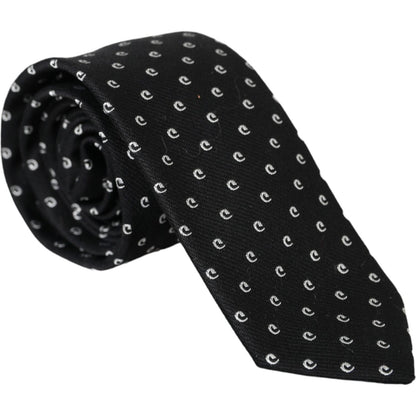 Dolce & Gabbana Black Logo Cotton Blend Adjustable Tie