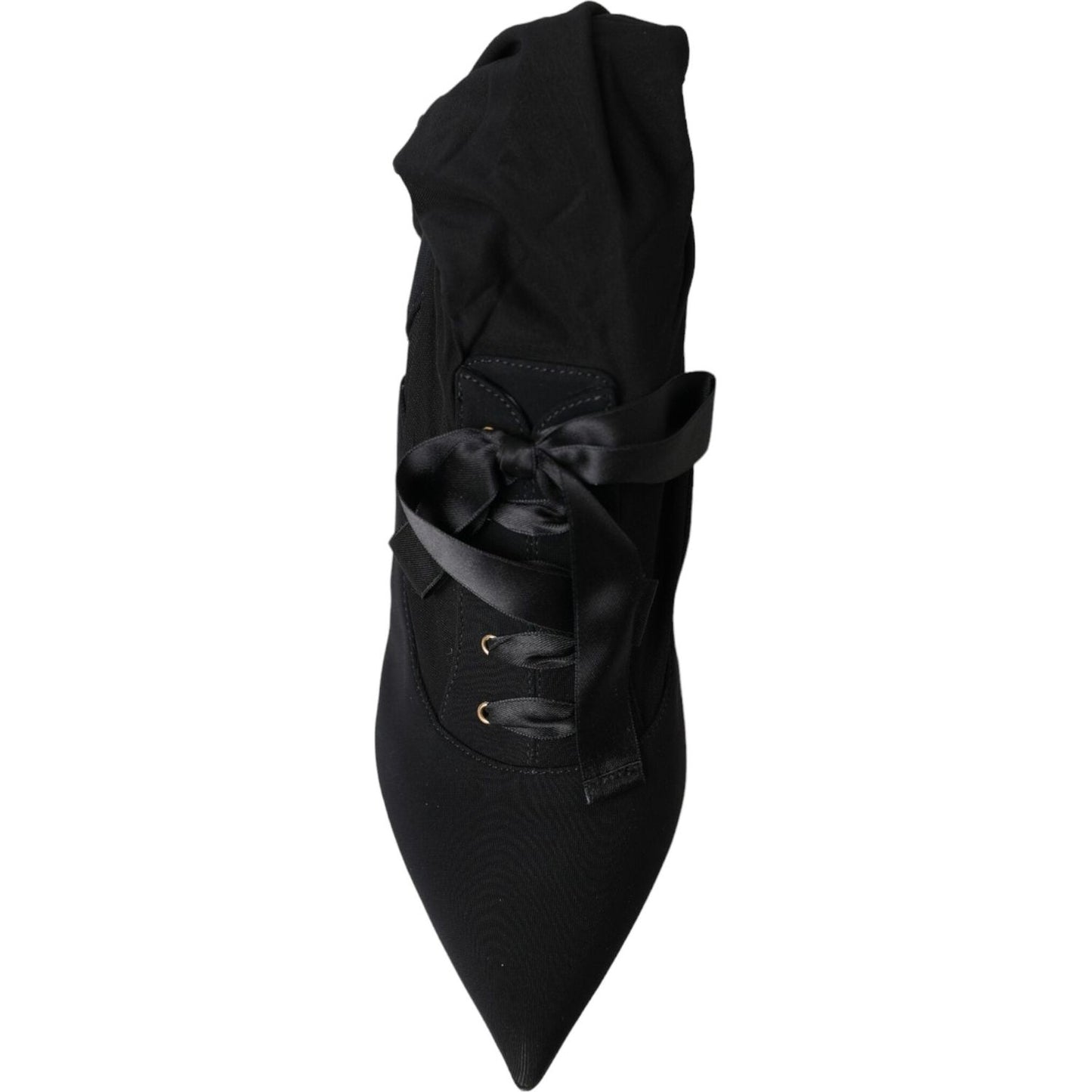 Dolce & Gabbana Black Stiletto Heels Mid Calf Boots Shoes