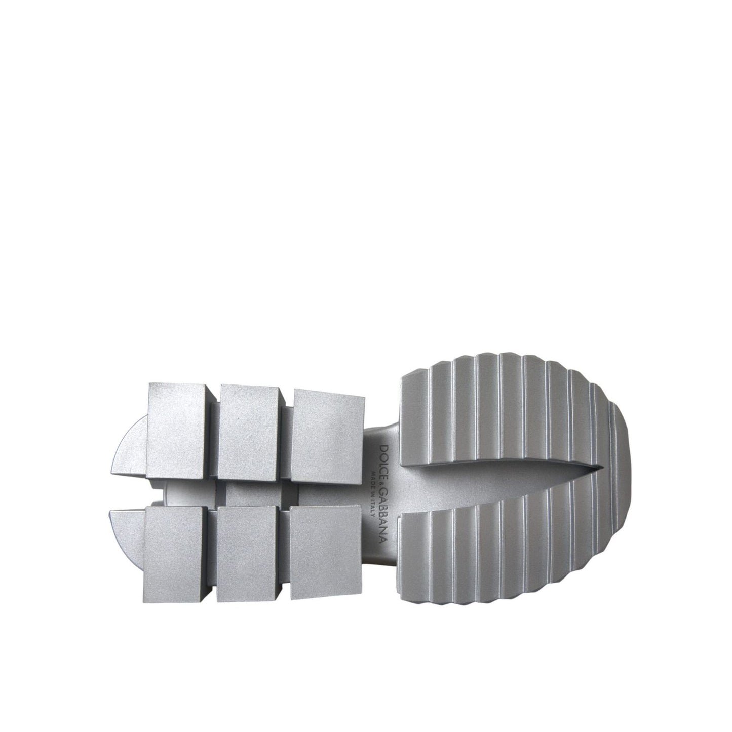 Dolce & Gabbana Silver Leather Super Queen Sneakers Shoes