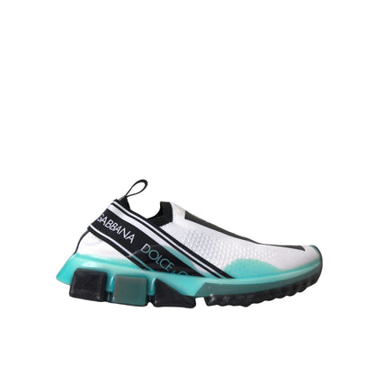 Dolce & Gabbana Black White Blue Slip On Sorrento Sneakers Shoes