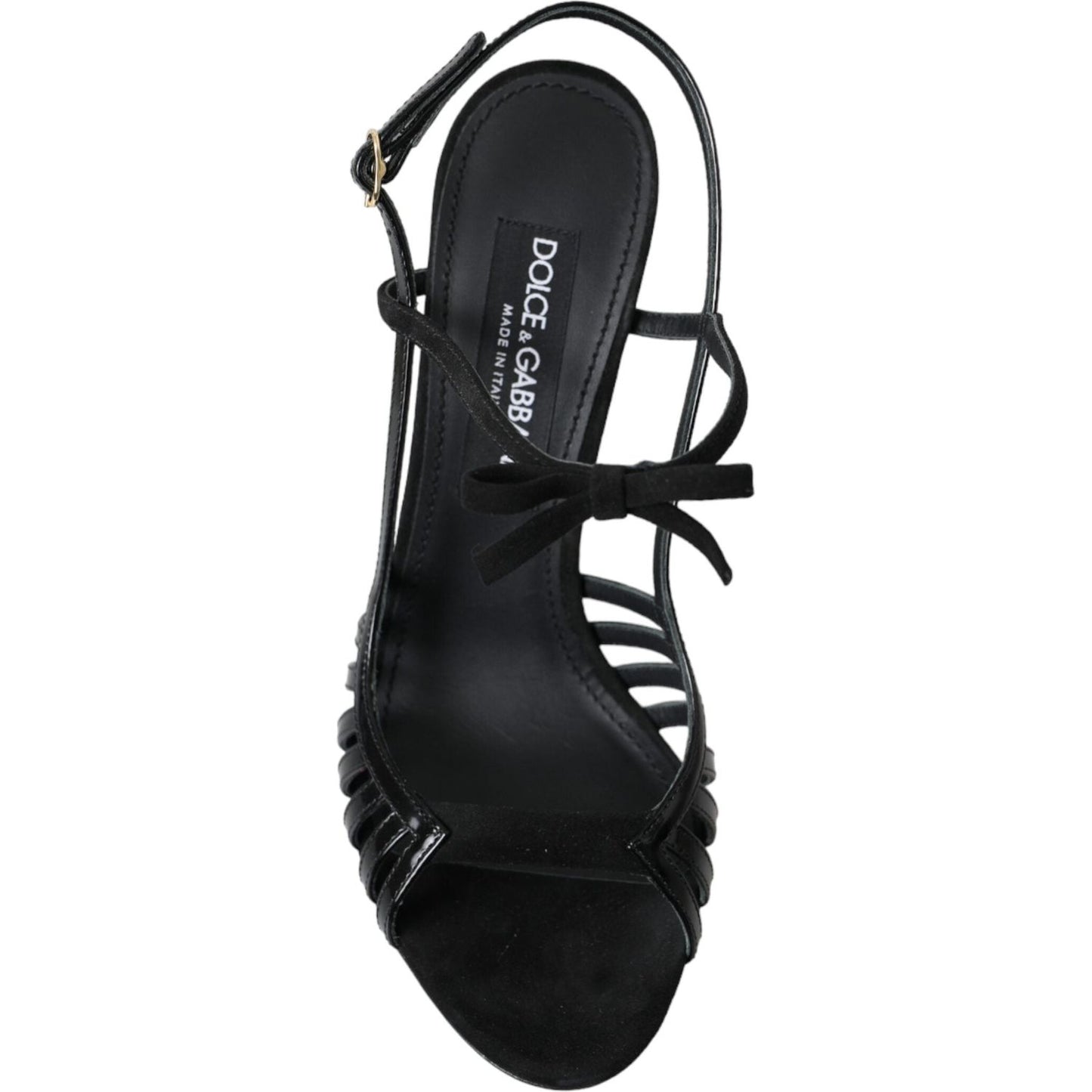 Dolce & Gabbana Black Sandals Stilettos Suede Strap Shoes Dolce & Gabbana