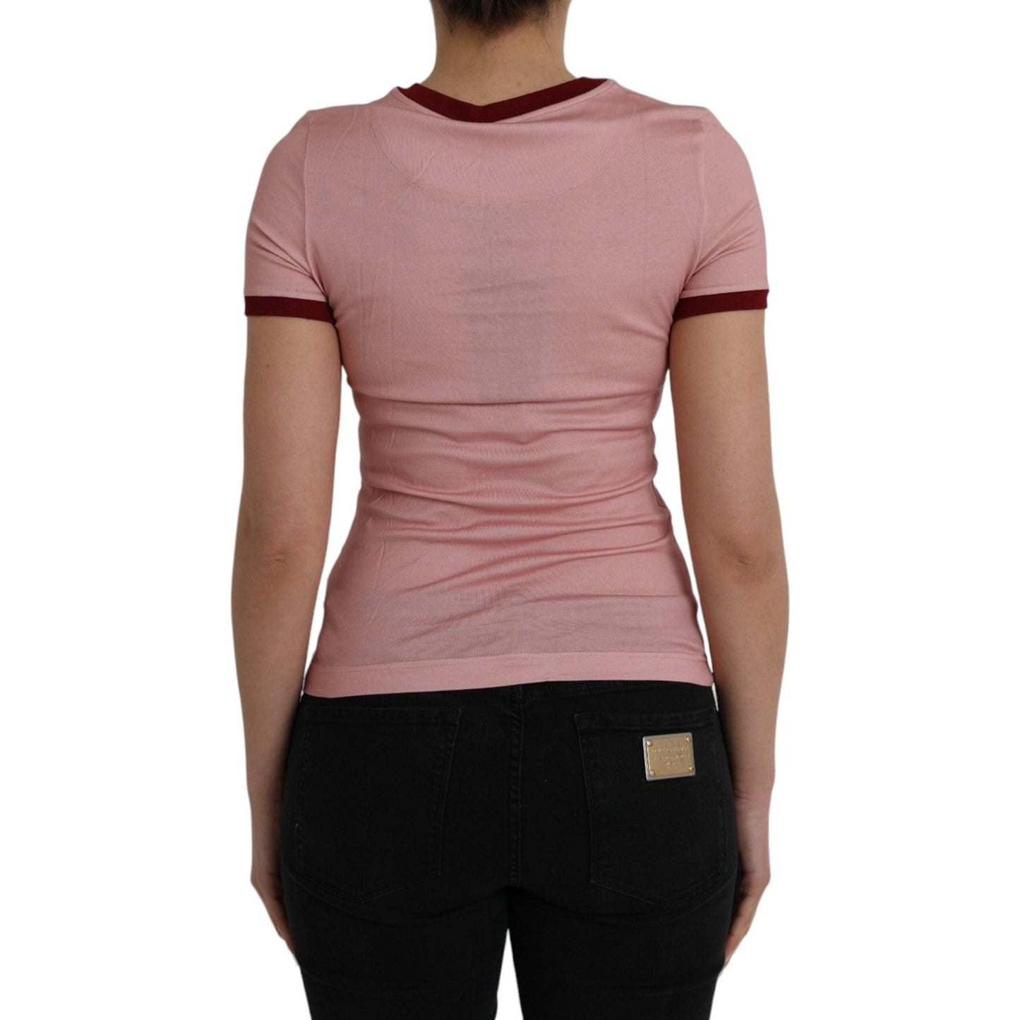 Dolce & Gabbana Pink Cotton Short Sleeves Crew Neck T-shirt Dolce & Gabbana