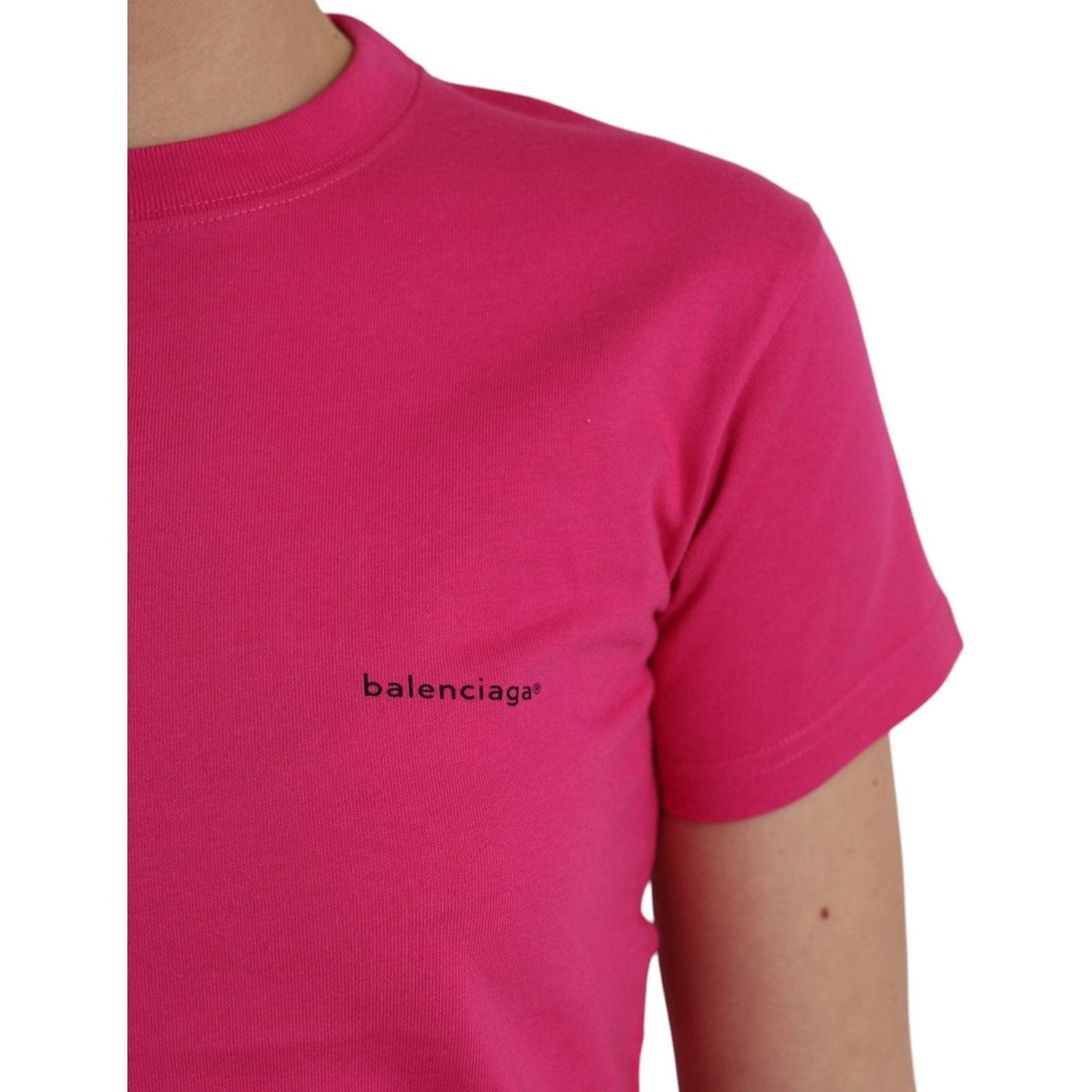 Balenciaga Pink Cotton Crew Neck Short Sleeves Tee Top T-shirt Balenciaga