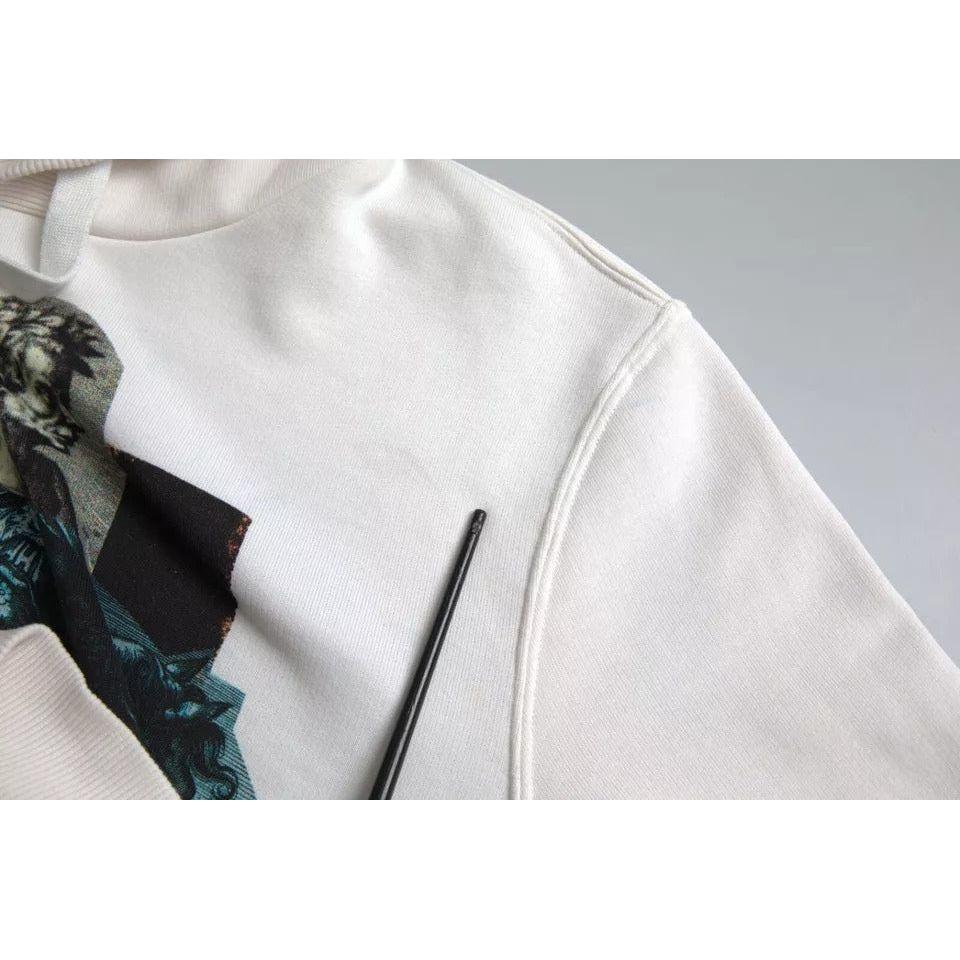 سترة بغطاء رأس من القطن باللون الأبيض من Dolce &amp; Gabbana