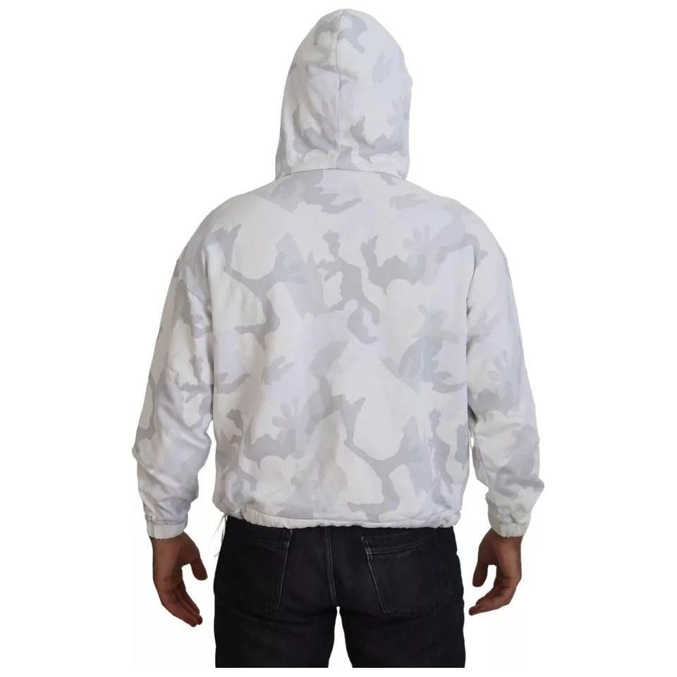 Dolce & Gabbana White Camouflage Hooded Sweatshirt Sweater Dolce & Gabbana