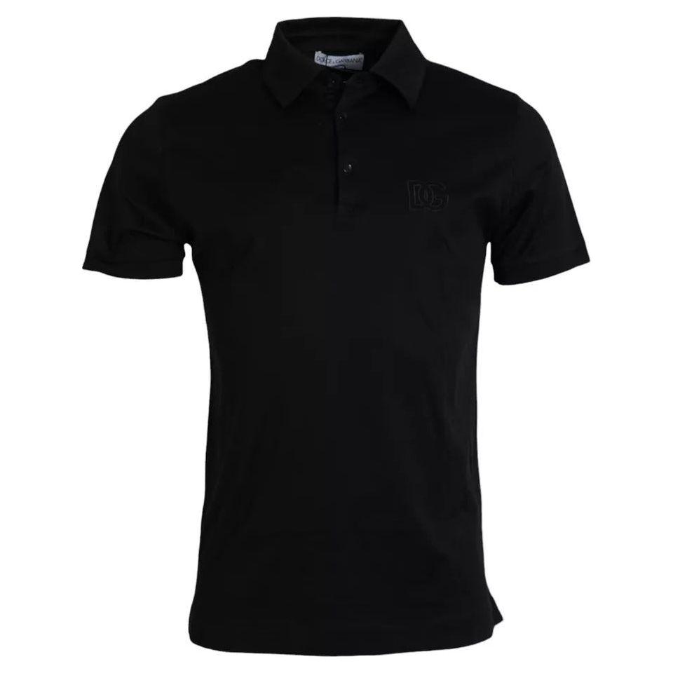 Dolce & Gabbana Black Logo Cotton Collared Polo Top T-shirt Dolce & Gabbana