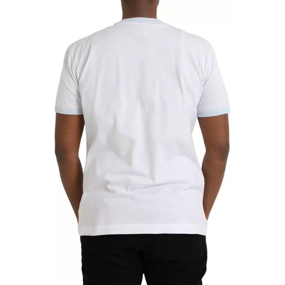 Dolce & Gabbana White Cotton Round Neck Short Sleeve T-shirt Dolce & Gabbana