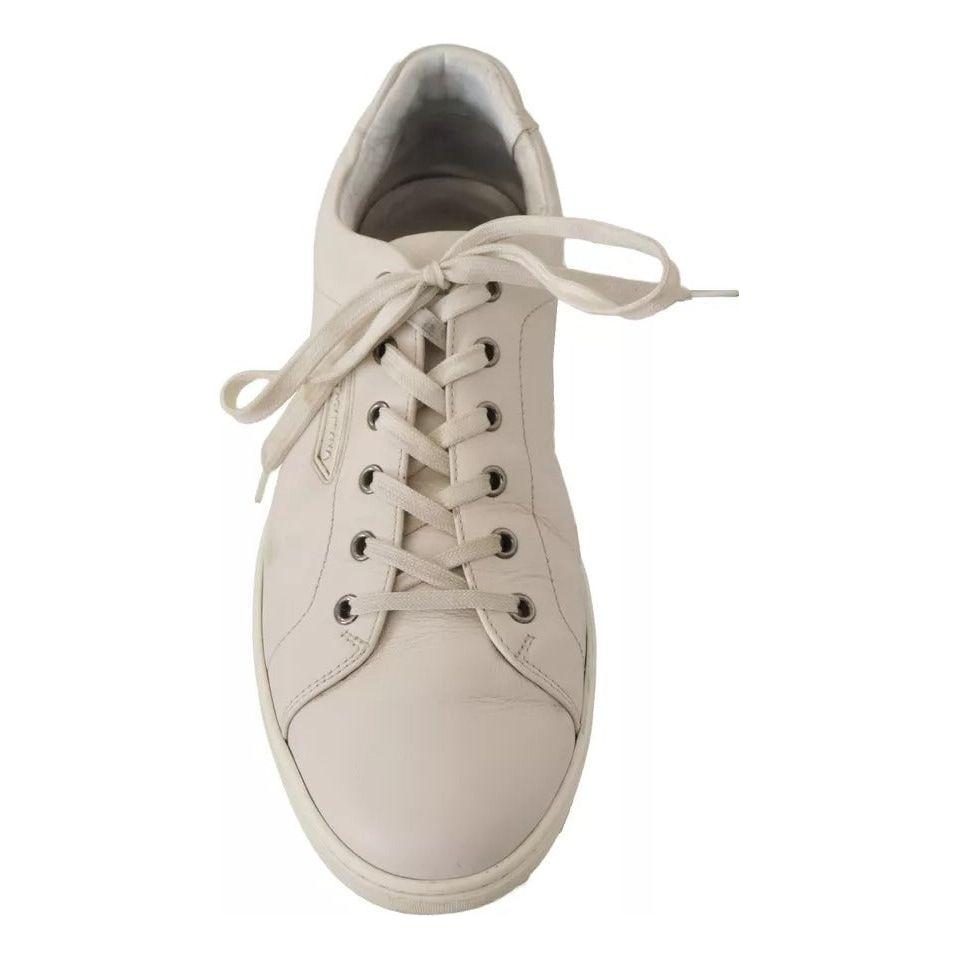 Dolce & Gabbana White Casual Leather Logo Men Sneakers Shoes Dolce & Gabbana