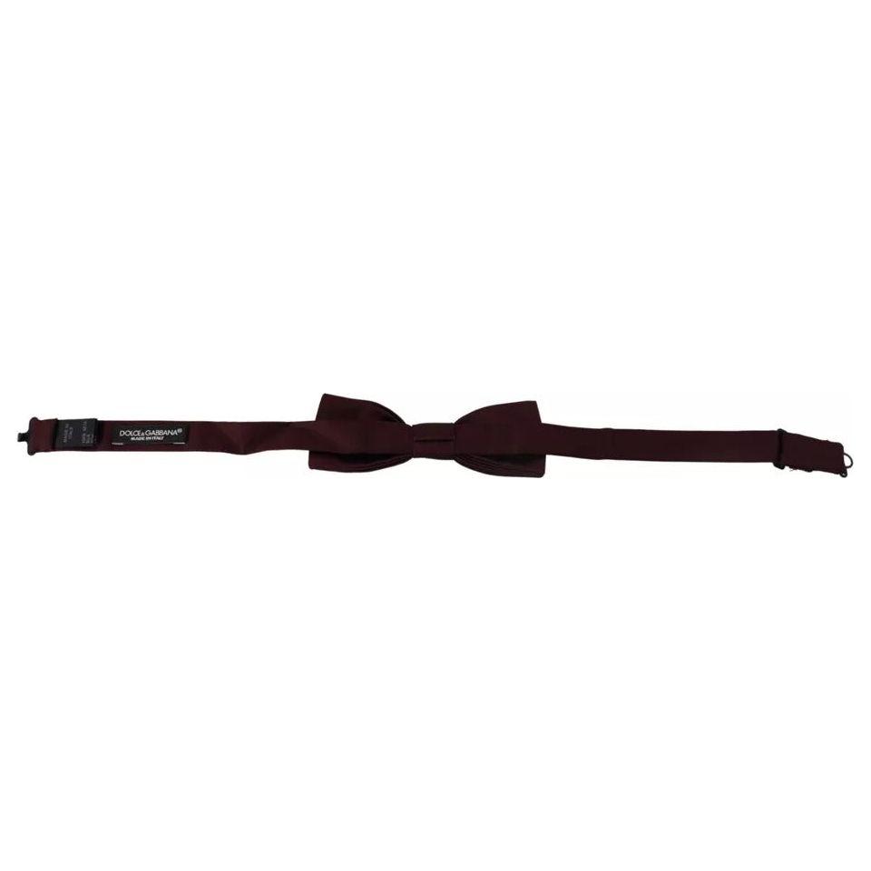 Dolce & Gabbana Bordeaux Silk Adjustable Neck Men Bow Tie