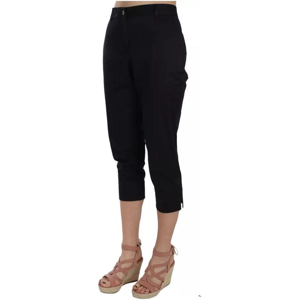 Dolce & Gabbana Black Cotton Cropped Capri Pants Dolce & Gabbana